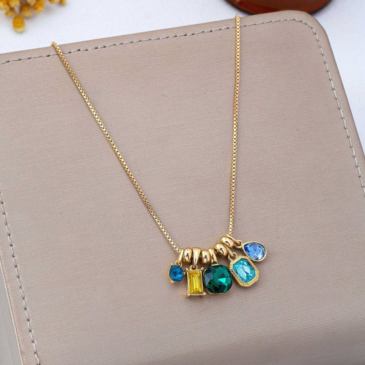 Multicolor Crystal Cluster Pendant Necklace - Pages & Parcels