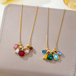 Multicolor crystal cluster pendant necklace