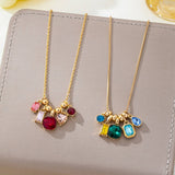 Multicolor crystal cluster pendant necklace
