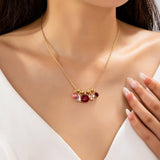 Multicolor crystal cluster pendant necklace