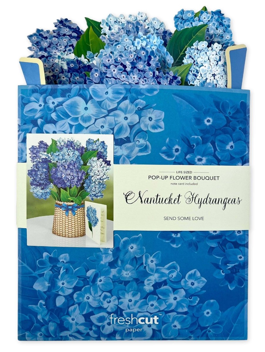 Nantucket Hydrangeas (8 Pop - up Greeting Cards) - Pages & Parcels