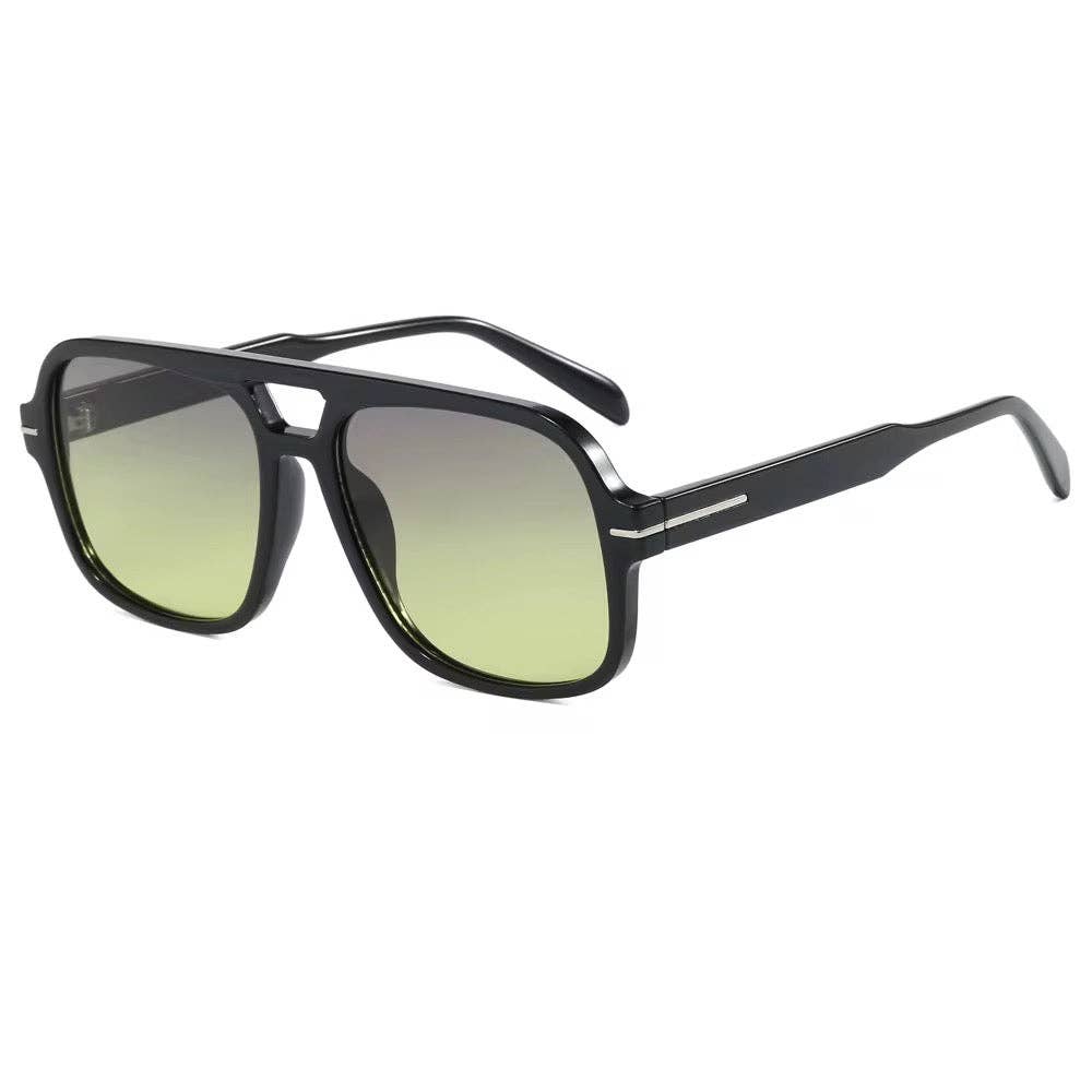 Oversized aviator sunglasses with a soft-cloth case