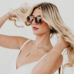 Oversized aviator sunglasses with a soft-cloth case