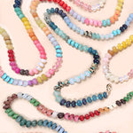 Natural agate and glass bead necklace in earthy tones