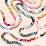 Natural agate and glass bead necklace in earthy tones