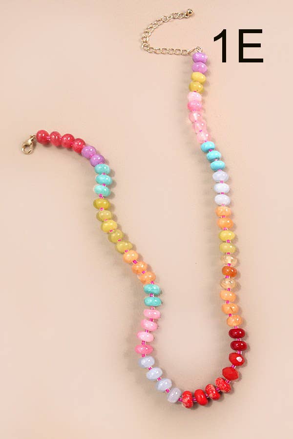 Natural Agate Glass Bead Necklace - Pages & Parcels