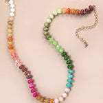 Natural agate and glass bead necklace in earthy tones