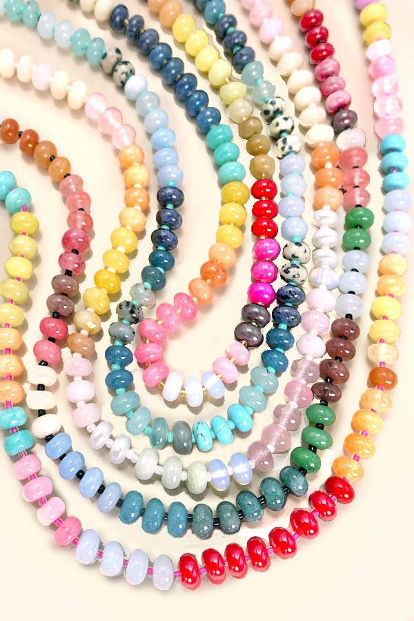 Natural Agate Glass Bead Necklace - Pages & Parcels