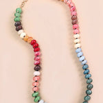 Natural agate and glass bead necklace in earthy tones