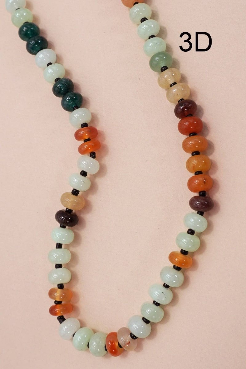 Natural Agate Glass Bead Necklace - Pages & Parcels