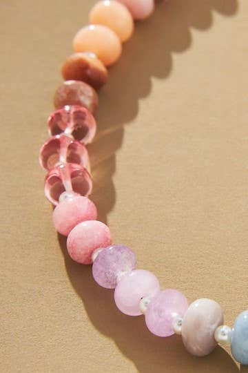 Natural Agate Glass Bead Necklace - Pages & Parcels