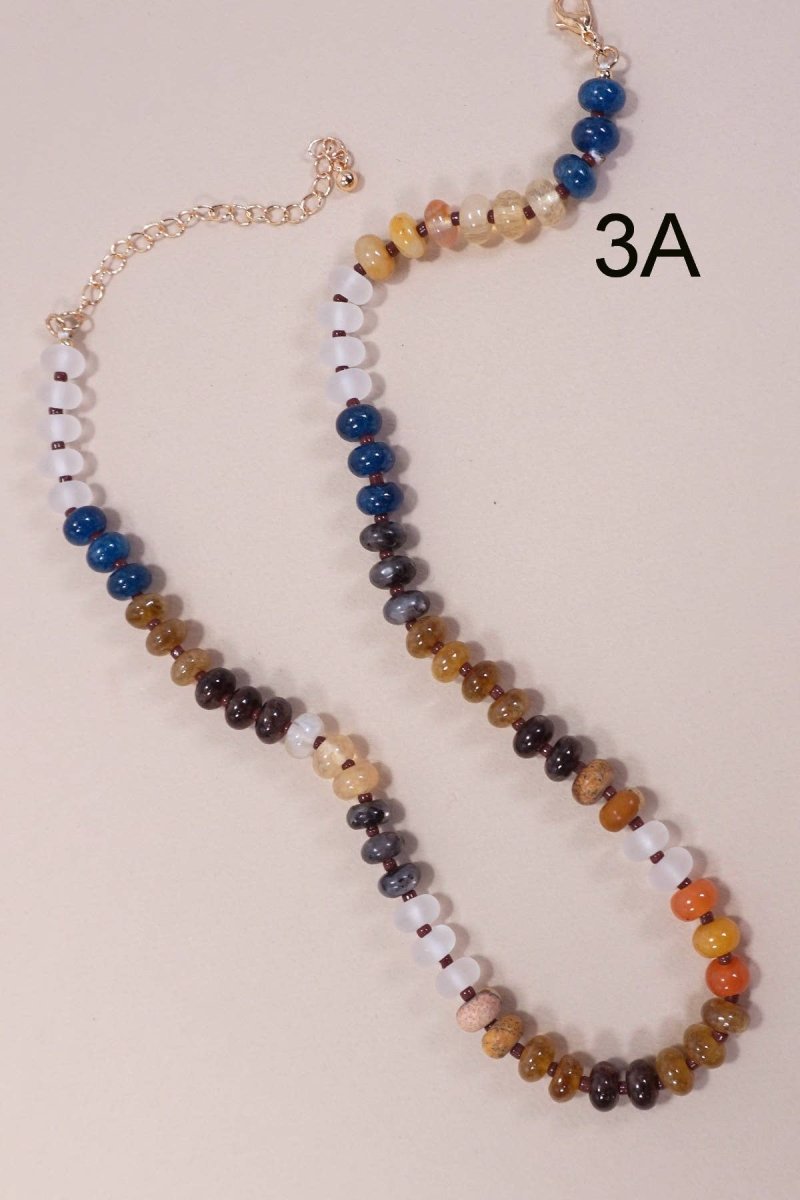 Natural Agate Glass Bead Necklace - Pages & Parcels