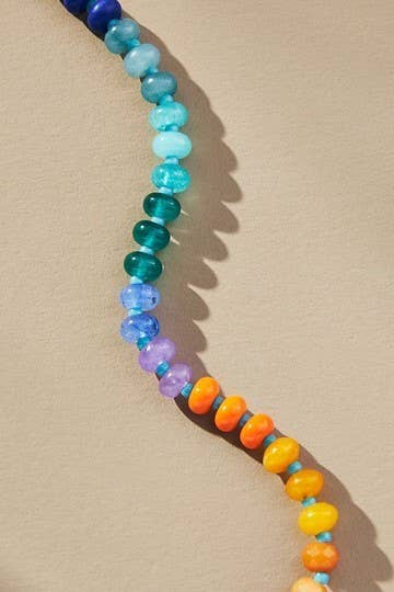 Natural Agate Glass Bead Necklace - Pages & Parcels