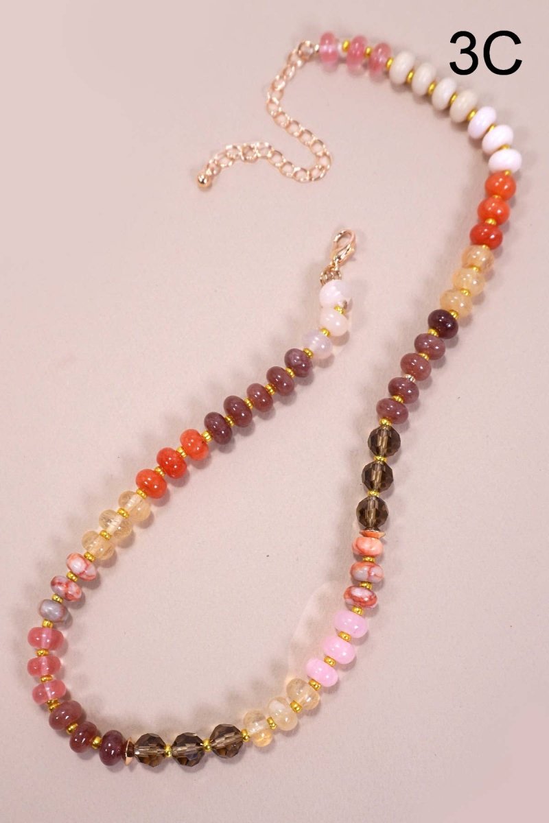 Natural Agate Glass Bead Necklace - Pages & Parcels