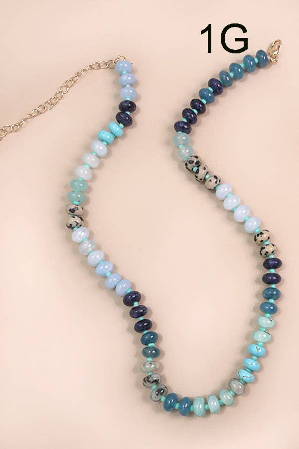 Natural Agate Glass Bead Necklace - Pages & Parcels