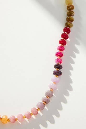 Natural Agate Glass Bead Necklace - Pages & Parcels
