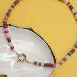 Natural Stone Charm Spring Clasp Necklace - Pages & Parcels
