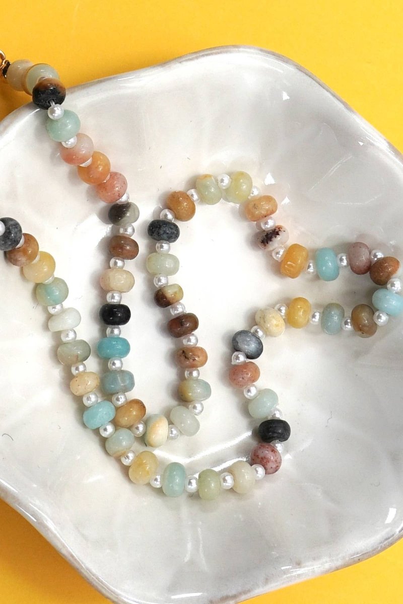 Natural Stone Charm Spring Clasp Necklace - Pages & Parcels