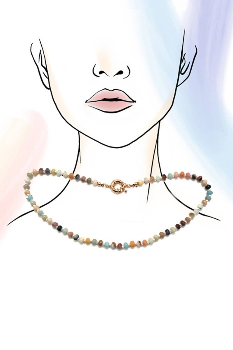 Natural Stone Charm Spring Clasp Necklace - Pages & Parcels