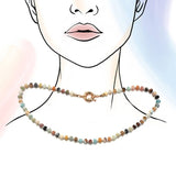 Natural Stone Charm Spring Clasp Necklace - Pages & Parcels