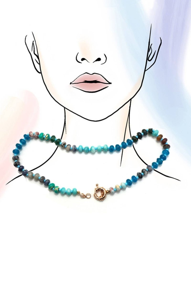 Natural Stone Charm Spring Clasp Necklace - Pages & Parcels