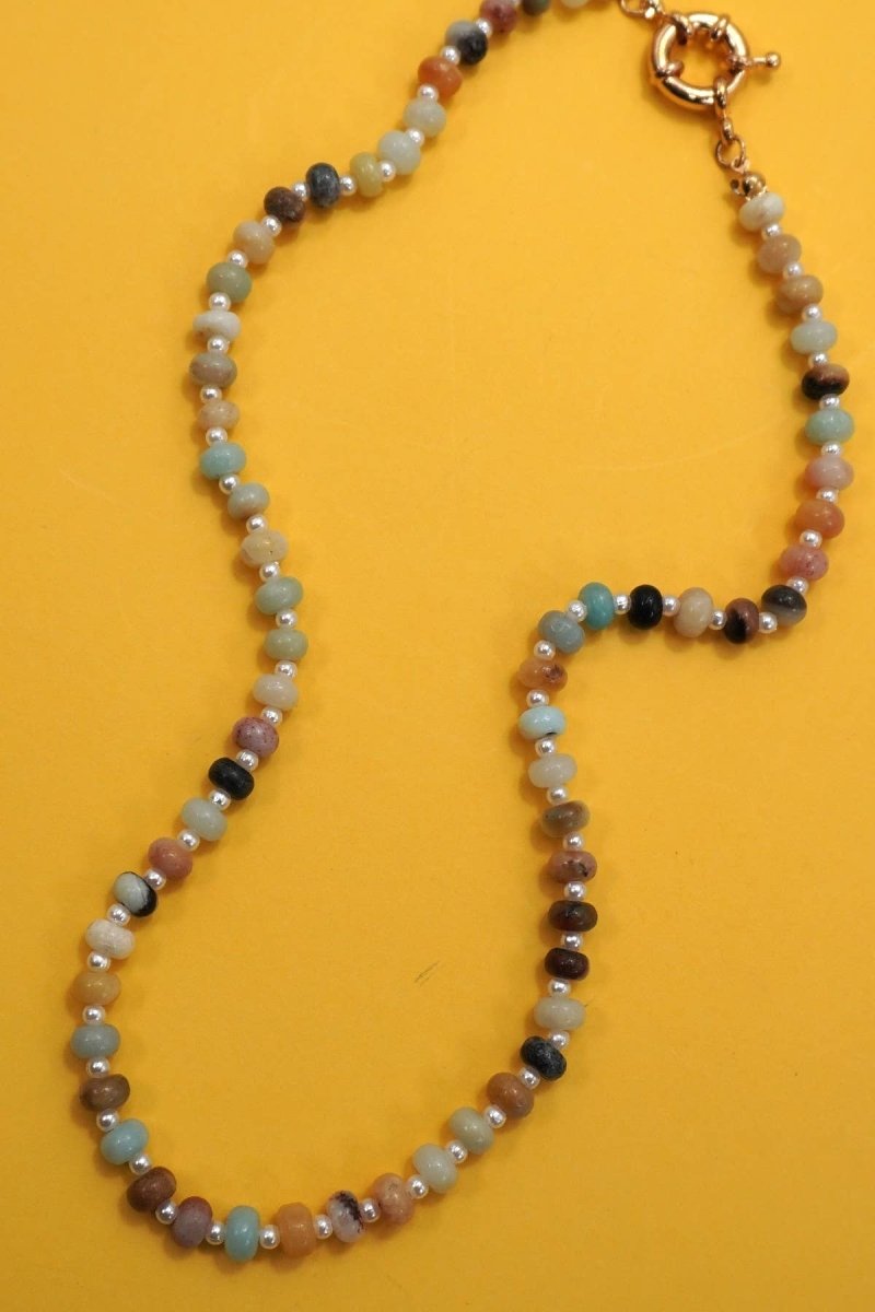 Natural Stone Charm Spring Clasp Necklace - Pages & Parcels