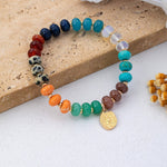 Natural Stone Heart Charm Stretch Bracelet - Pages & Parcels