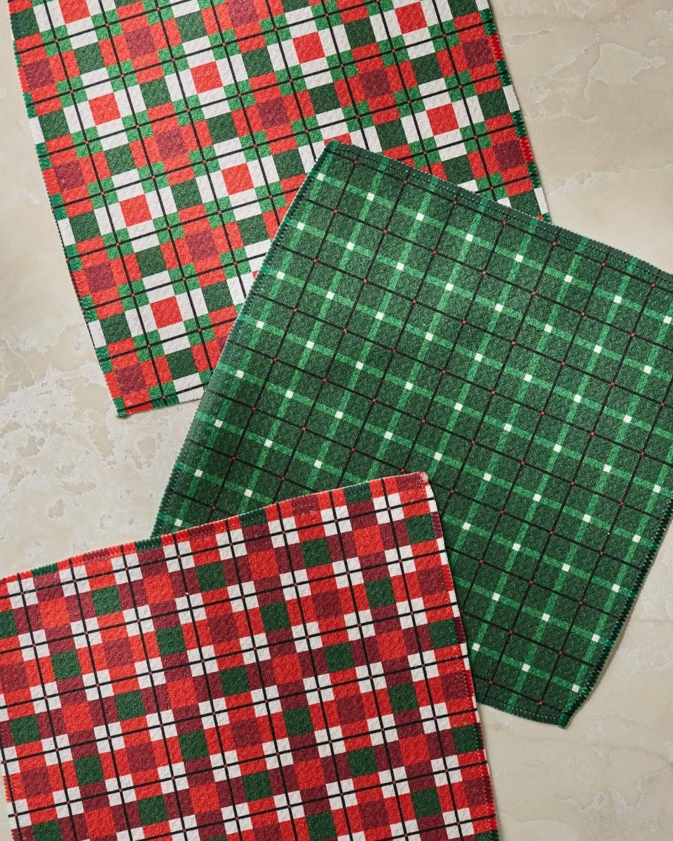 Noel Plaid Dishcloth Set - Holiday 2026 - Pages & Parcels