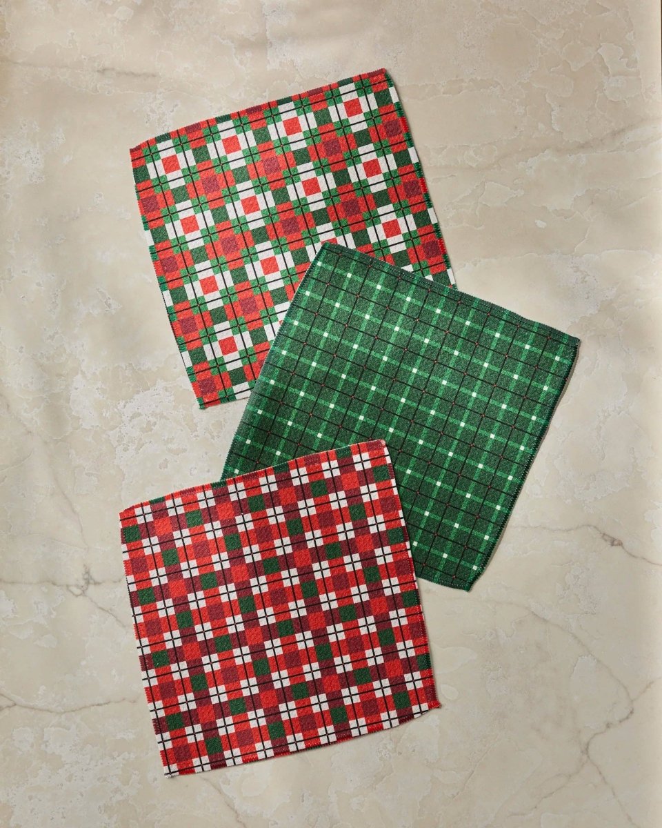 Noel Plaid Dishcloth Set - Holiday 2026 - Pages & Parcels