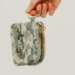 Nylon double-zip card wallet with an O-ring clip