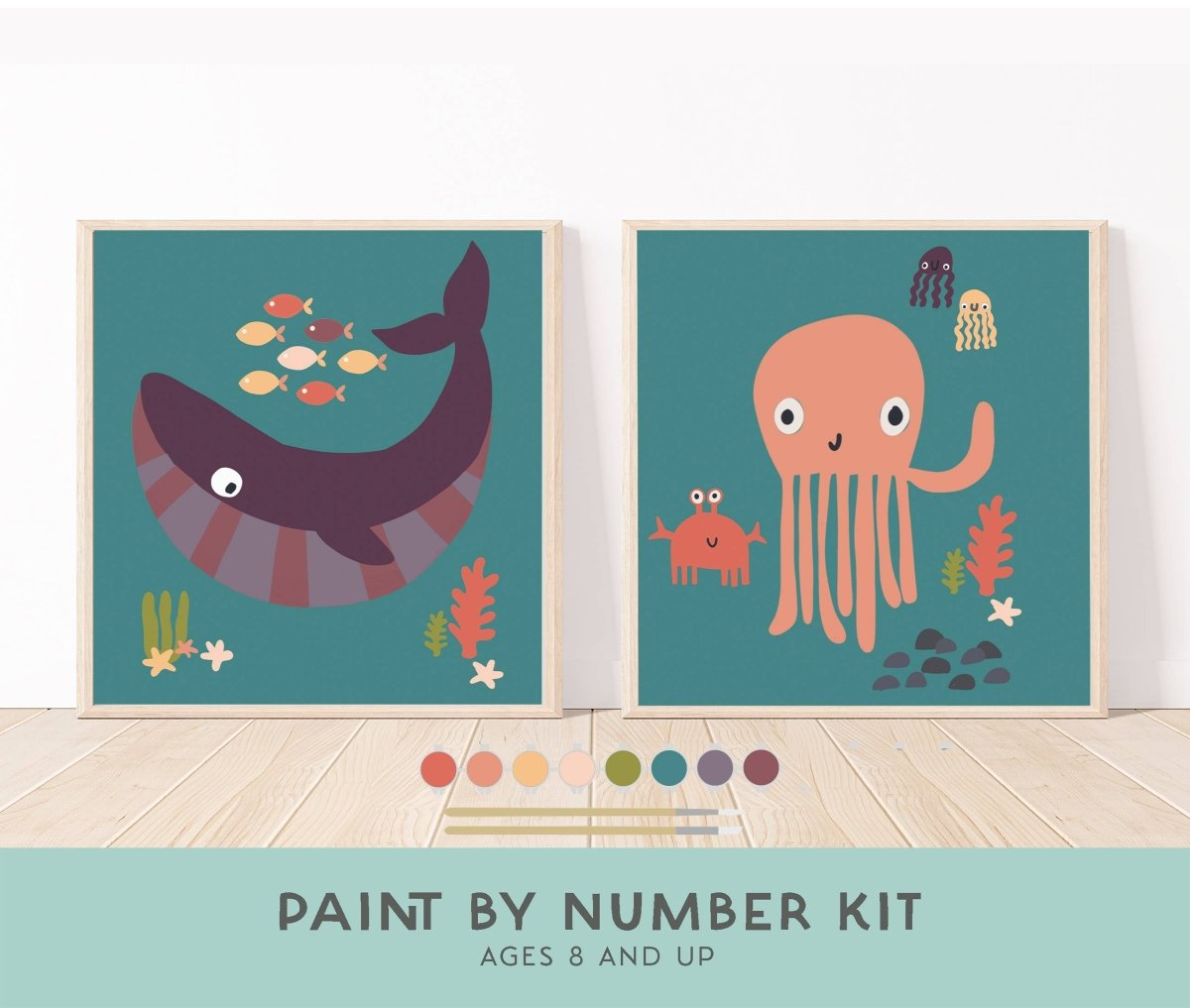 Ocean Animals Paint by Number Kit for Kids | Breathe People - Pages & Parcels