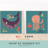 Ocean Animals Paint by Number Kit for Kids | Breathe People - Pages & Parcels