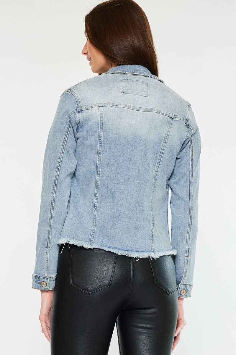 OPEN PACK FRAYED HEM TRUCKER JACKET | Kan Can - Pages & Parcels