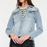 OPEN PACK FRAYED HEM TRUCKER JACKET | Kan Can - Pages & Parcels