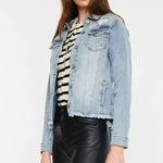 OPEN PACK FRAYED HEM TRUCKER JACKET | Kan Can - Pages & Parcels