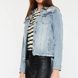 OPEN PACK FRAYED HEM TRUCKER JACKET | Kan Can - Pages & Parcels