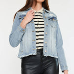 OPEN PACK FRAYED HEM TRUCKER JACKET | Kan Can - Pages & Parcels