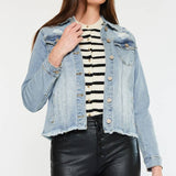 OPEN PACK FRAYED HEM TRUCKER JACKET | Kan Can - Pages & Parcels