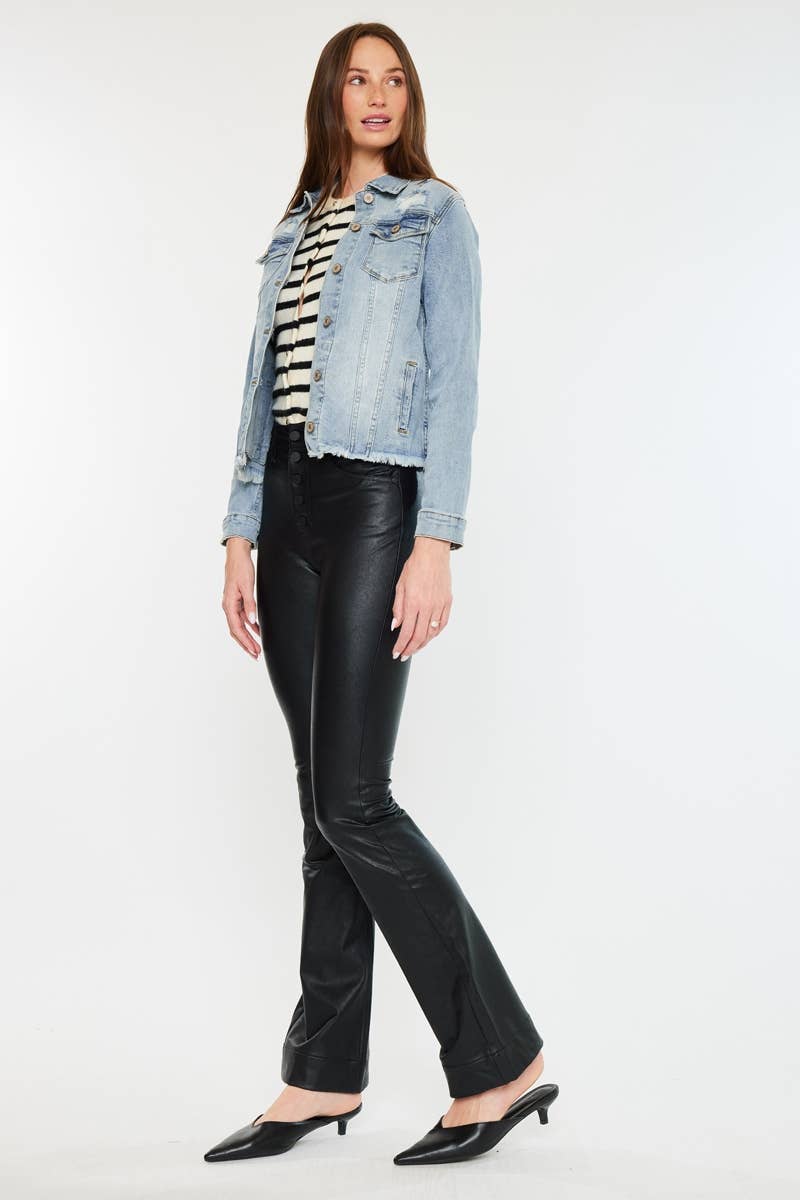OPEN PACK FRAYED HEM TRUCKER JACKET | Kan Can - Pages & Parcels