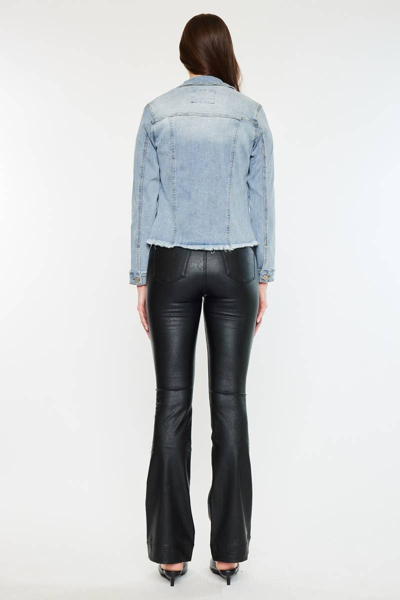 OPEN PACK FRAYED HEM TRUCKER JACKET | Kan Can - Pages & Parcels