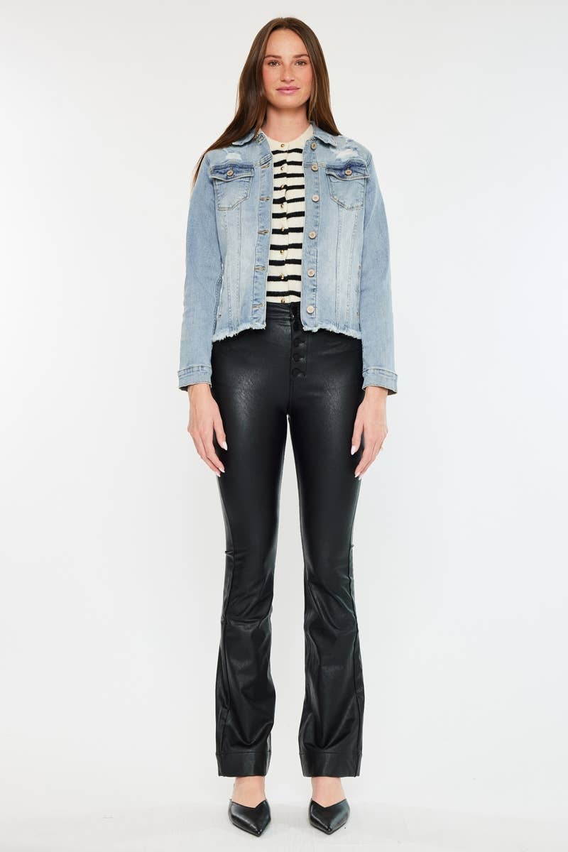 OPEN PACK FRAYED HEM TRUCKER JACKET | Kan Can - Pages & Parcels