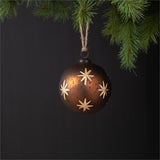 Ornament - Brown Etched Glass Stars - Pages & Parcels