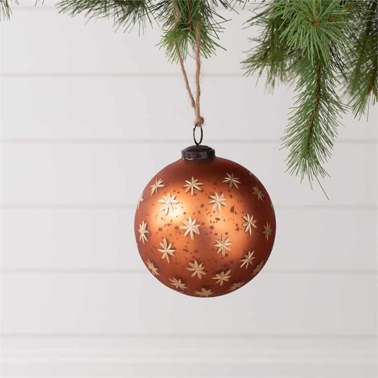 Ornament - Rust Etched Glass Stars - Pages & Parcels
