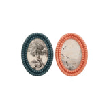 Oval resin bobbin-style photo frame sized to hold a 4x6 photo