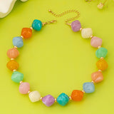 Oversized Faceted Pastel Bead Necklace - Pages & Parcels