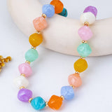 Oversized faceted pastel resin bead necklace