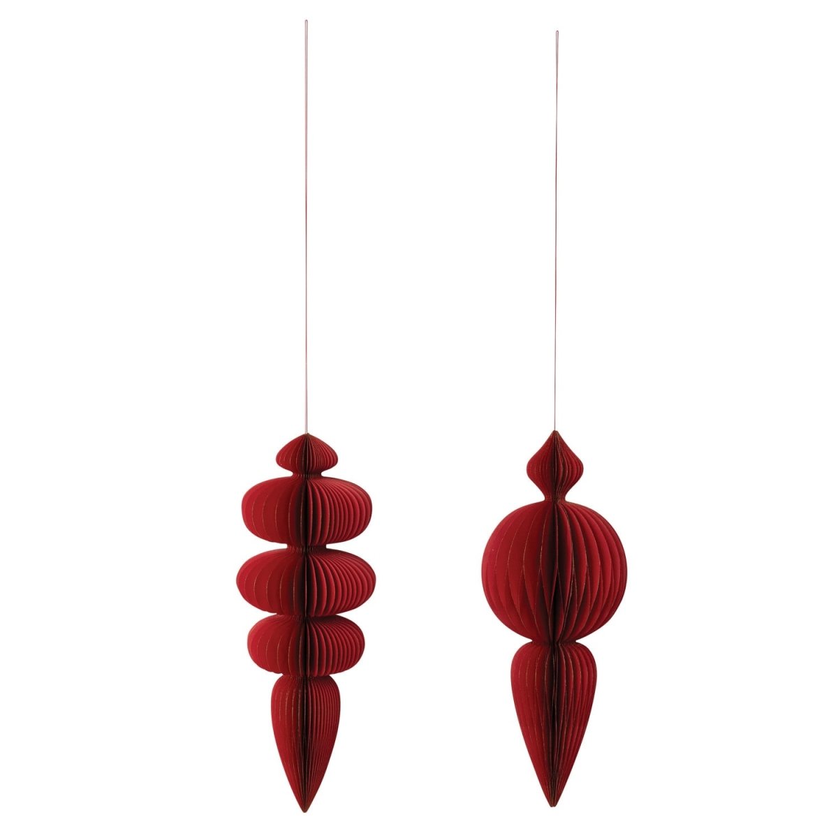 Oversized paper honeycomb finial ornament, available in two styles
