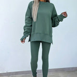 Oversized Lounge Set with Ribbed Leggings - Pages & Parcels