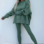 Oversized Lounge Set with Ribbed Leggings - Pages & Parcels
