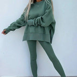 Oversized Lounge Set with Ribbed Leggings - Pages & Parcels